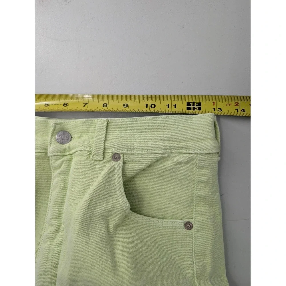 Y2K  Blue Light Cache Jeans Womens 25X30 Lime Green High Rise Made in Italy